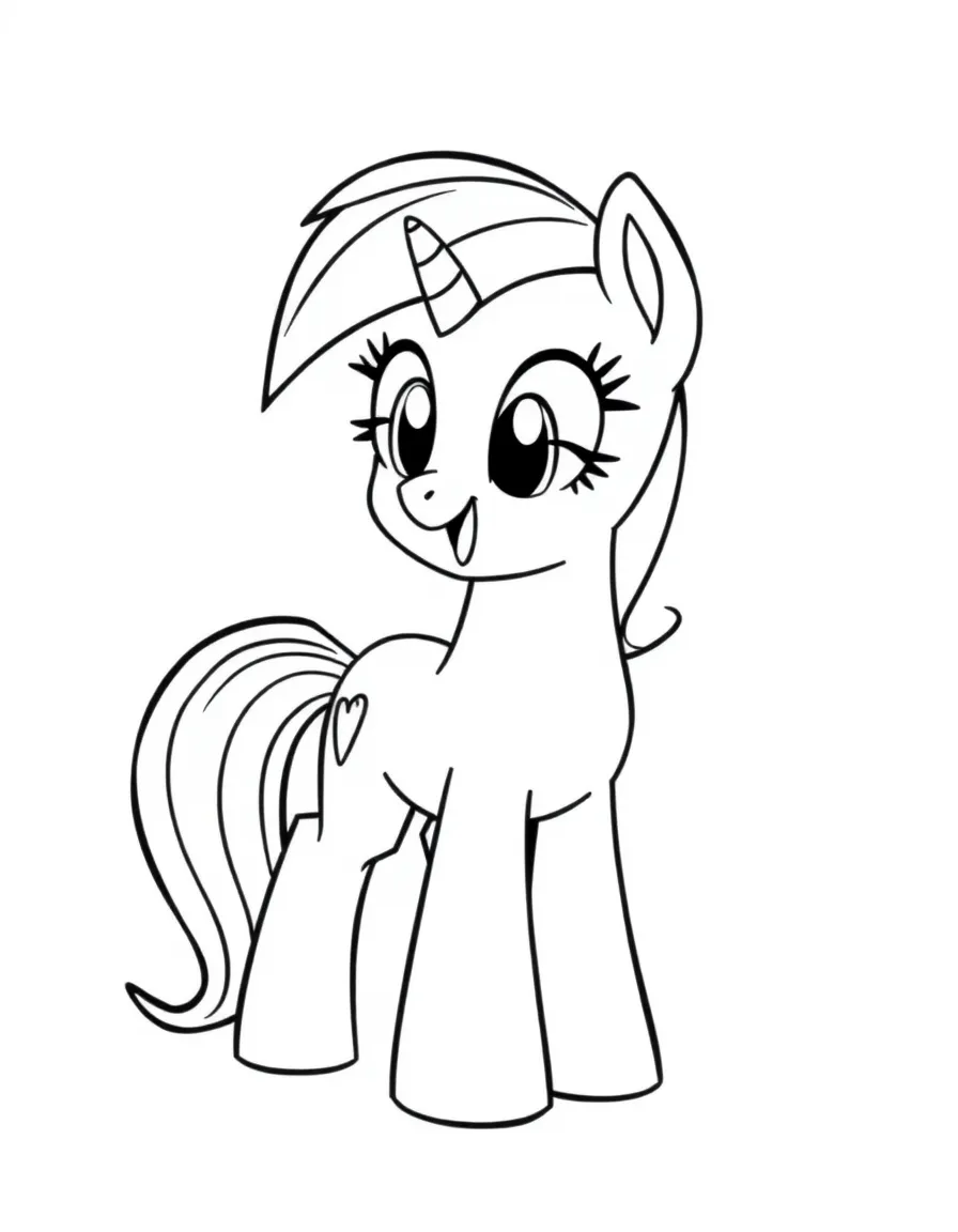 A simple outline of Rainbow Dash playing a prank.