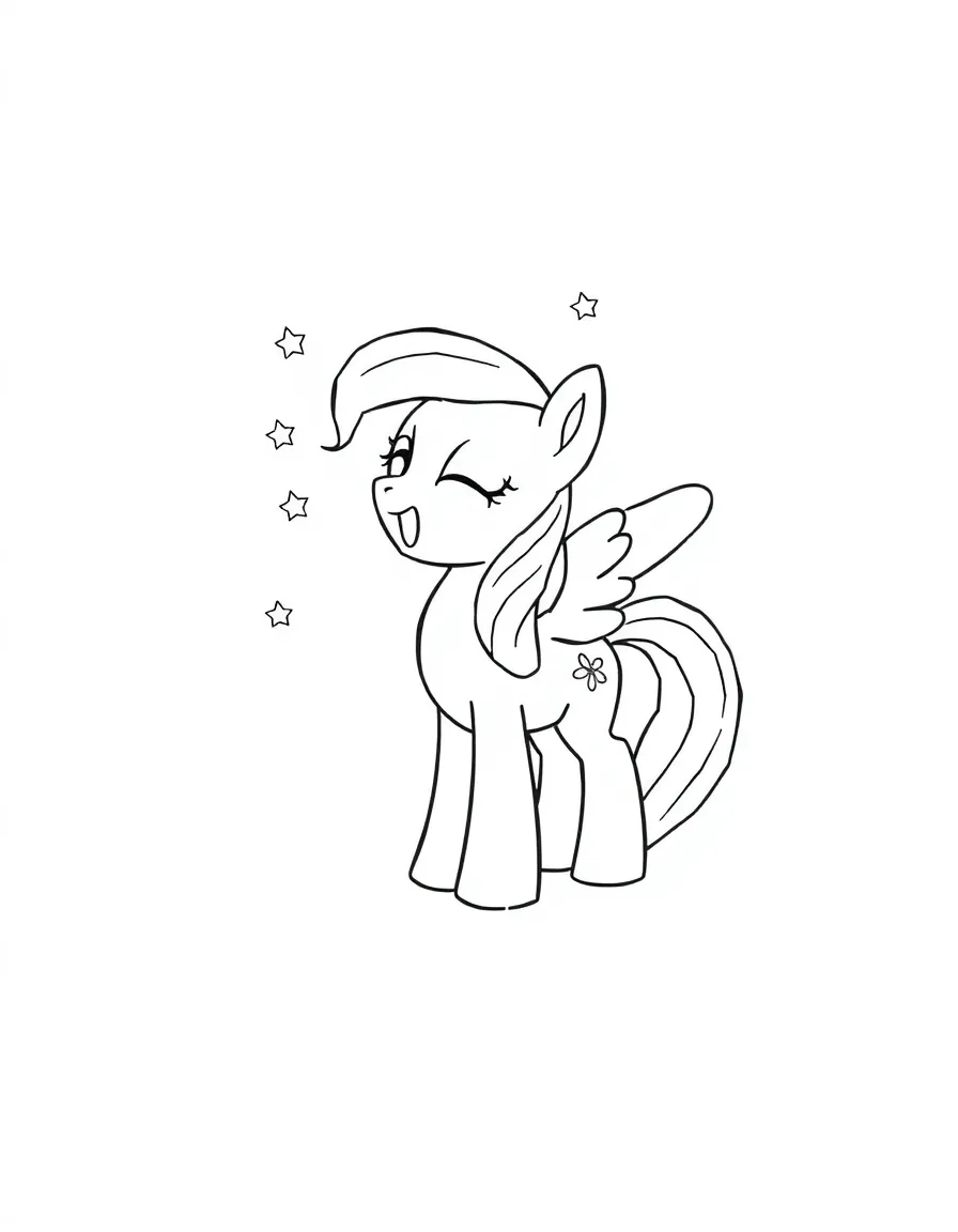A simple outline of Fluttershy singing a lullaby.