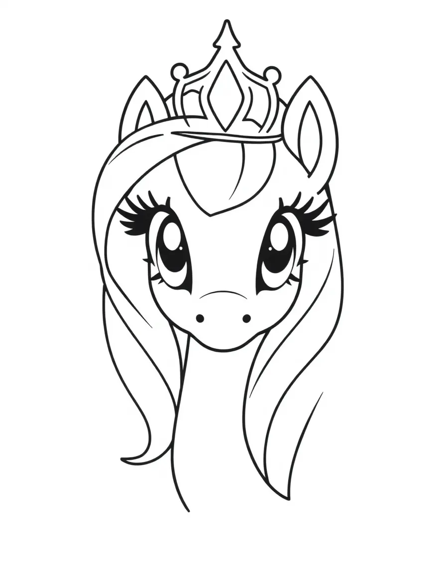 A simple outline of Princess Celestia with a crown.