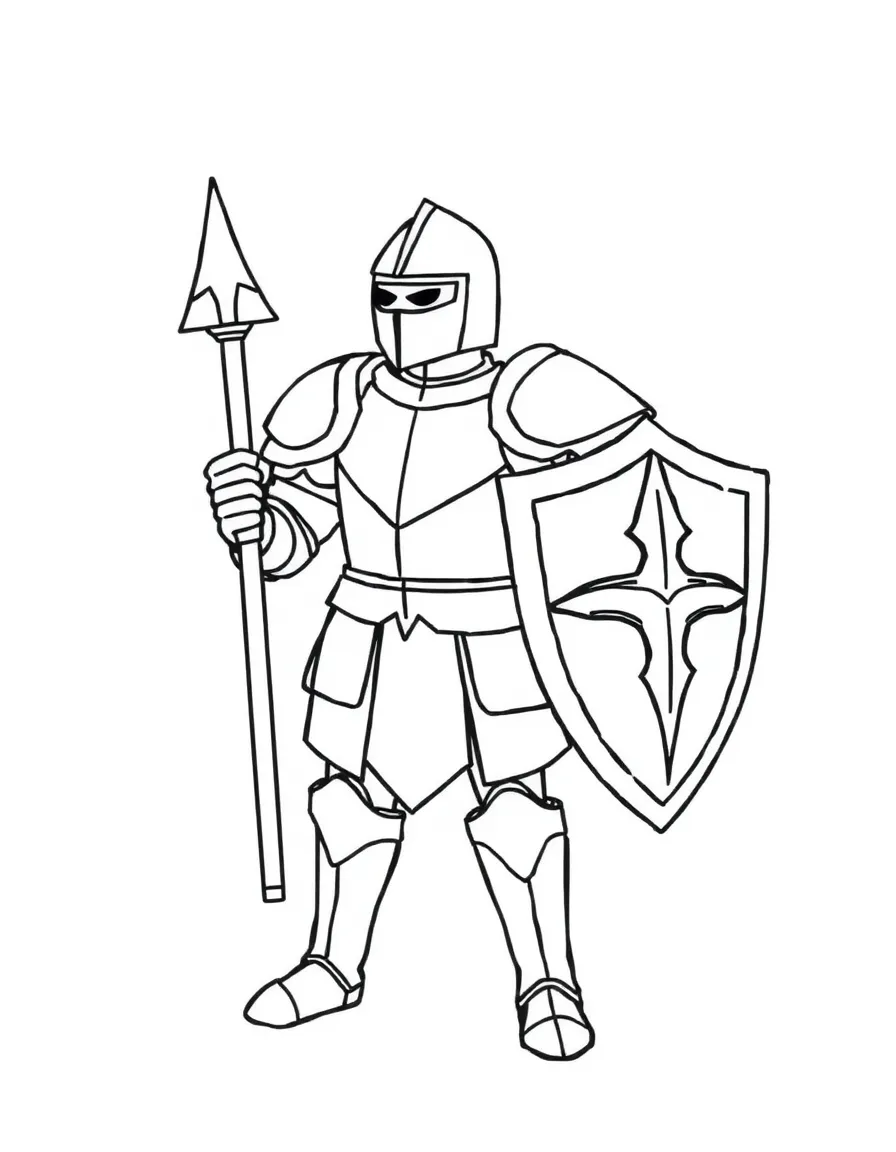 A simple outline of Shining Armor with a shield.