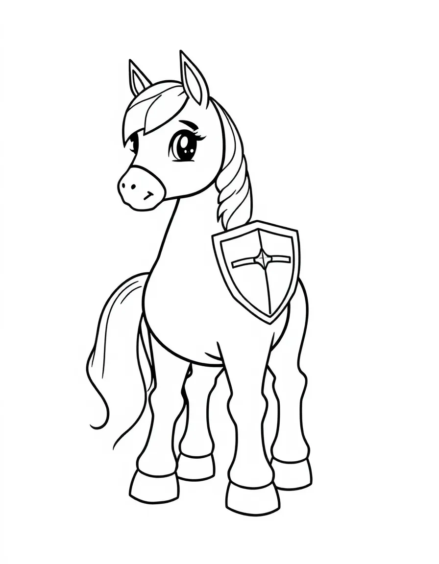 A simple outline of Shining Armor with a shield cutie mark.
