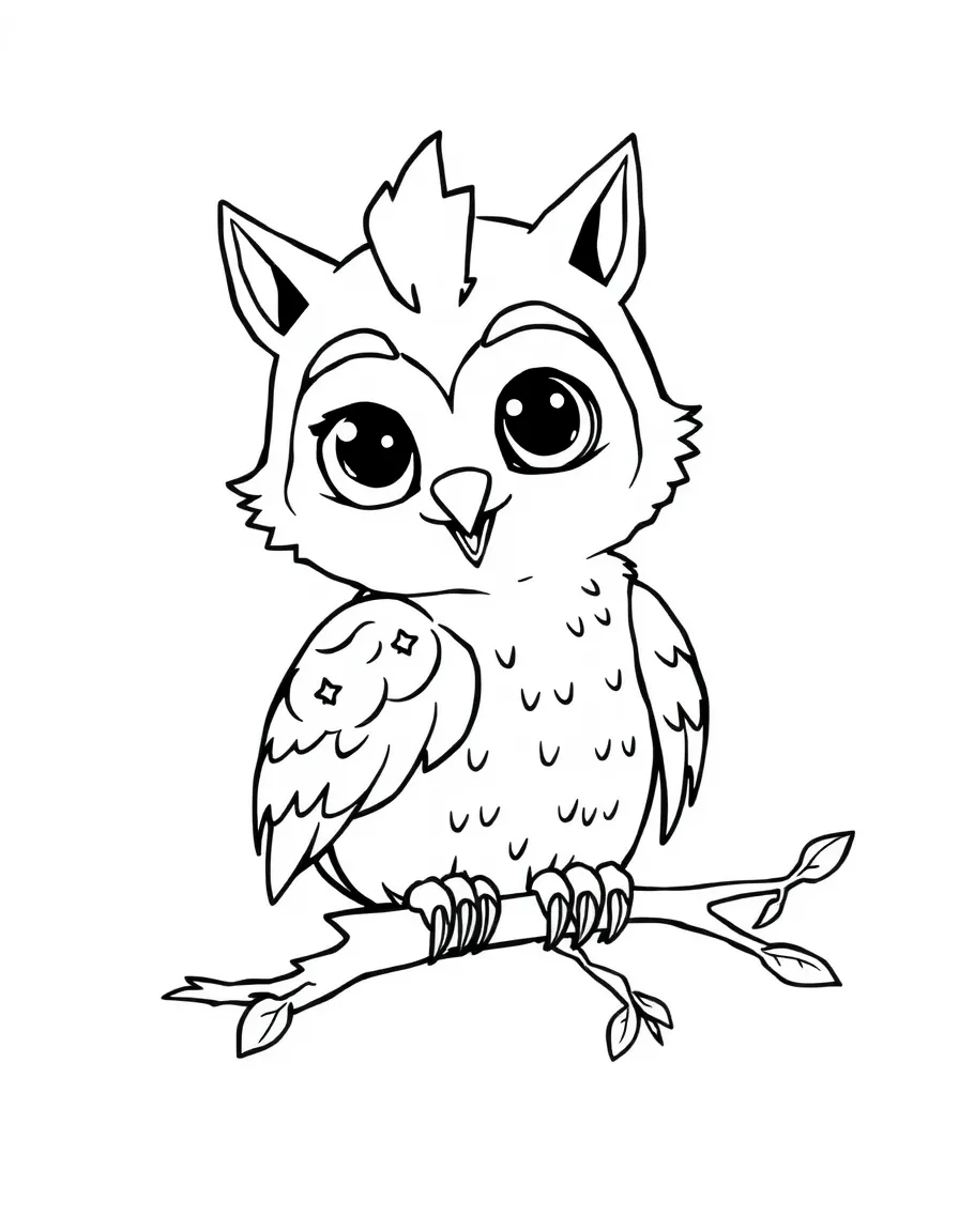 A simple outline of Spike playing with Owlowiscious.