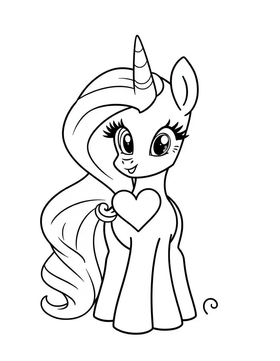 A simple outline of Princess Cadance with Baby Flurry Heart.