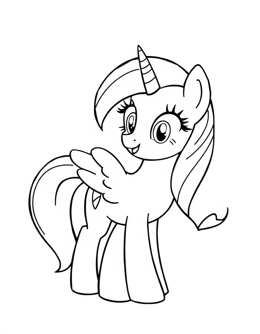 A simple outline of Twilight Sparkle solving a problem.