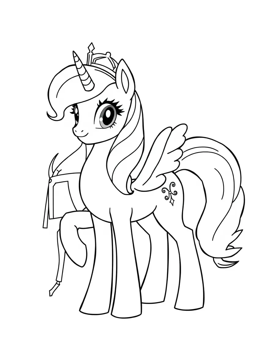 A simple outline of Princess Celestia with her guards.