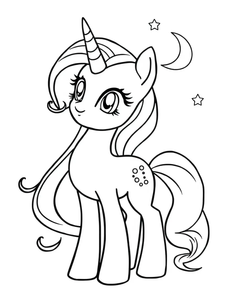 A simple outline of Princess Luna dreaming.