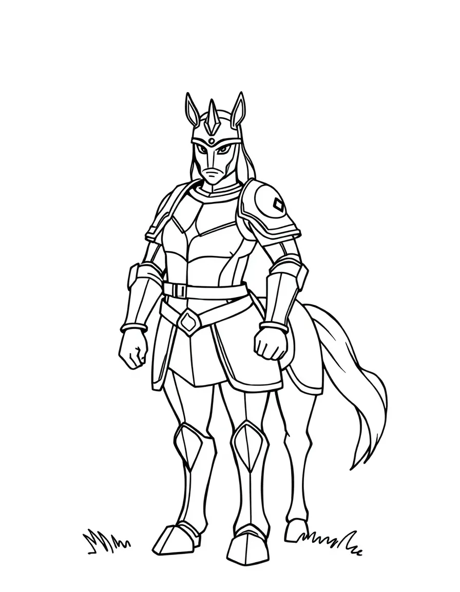 A simple outline of Shining Armor as a captain.