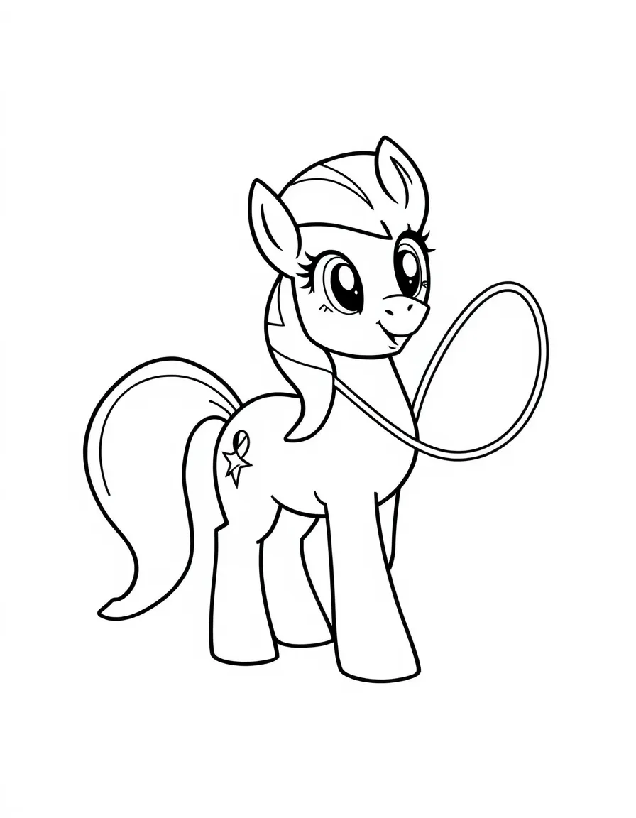 A simple outline of Applejack lassoing.