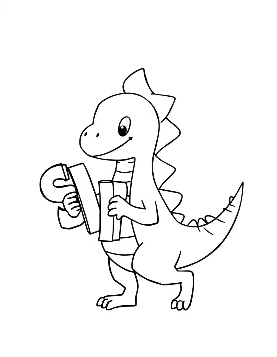 A simple outline of Spike carrying letters.
