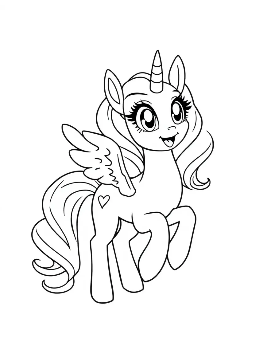 A simple outline of Princess Luna bringing joy.