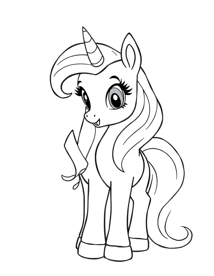 A simple outline of Princess Cadance showing love.