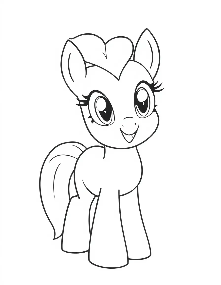 A simple outline of Applejack with a sweet smile.