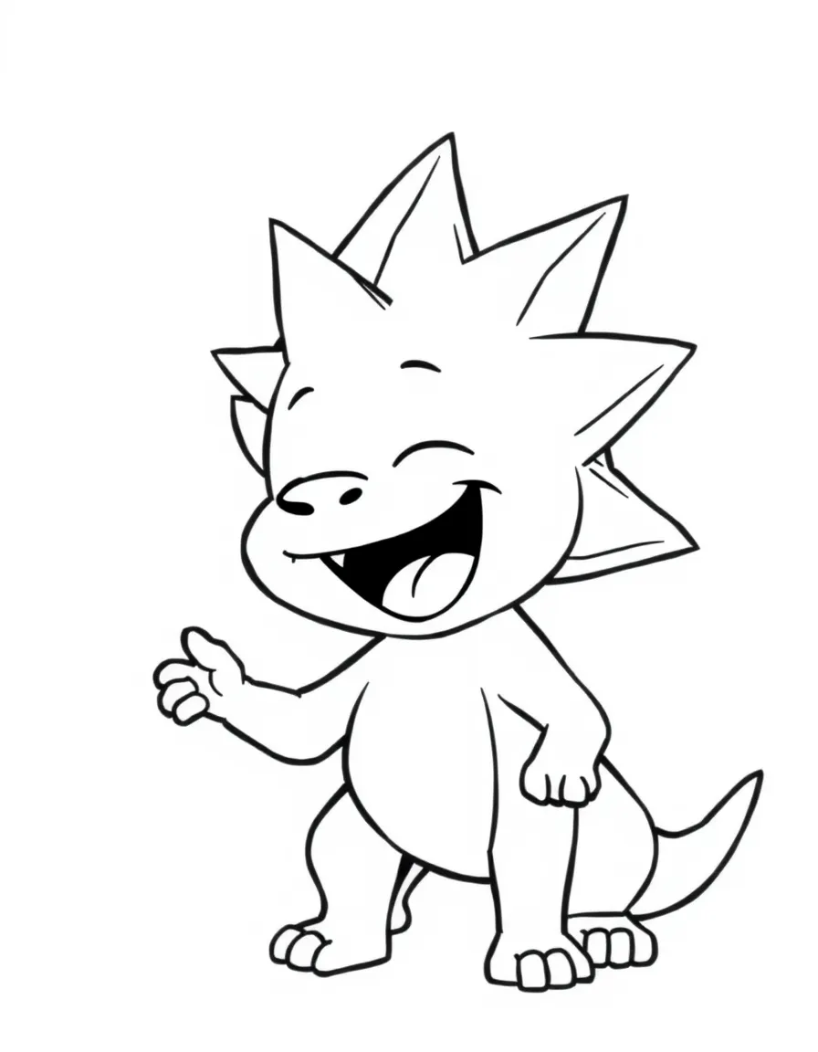A simple outline of Spike having fun.