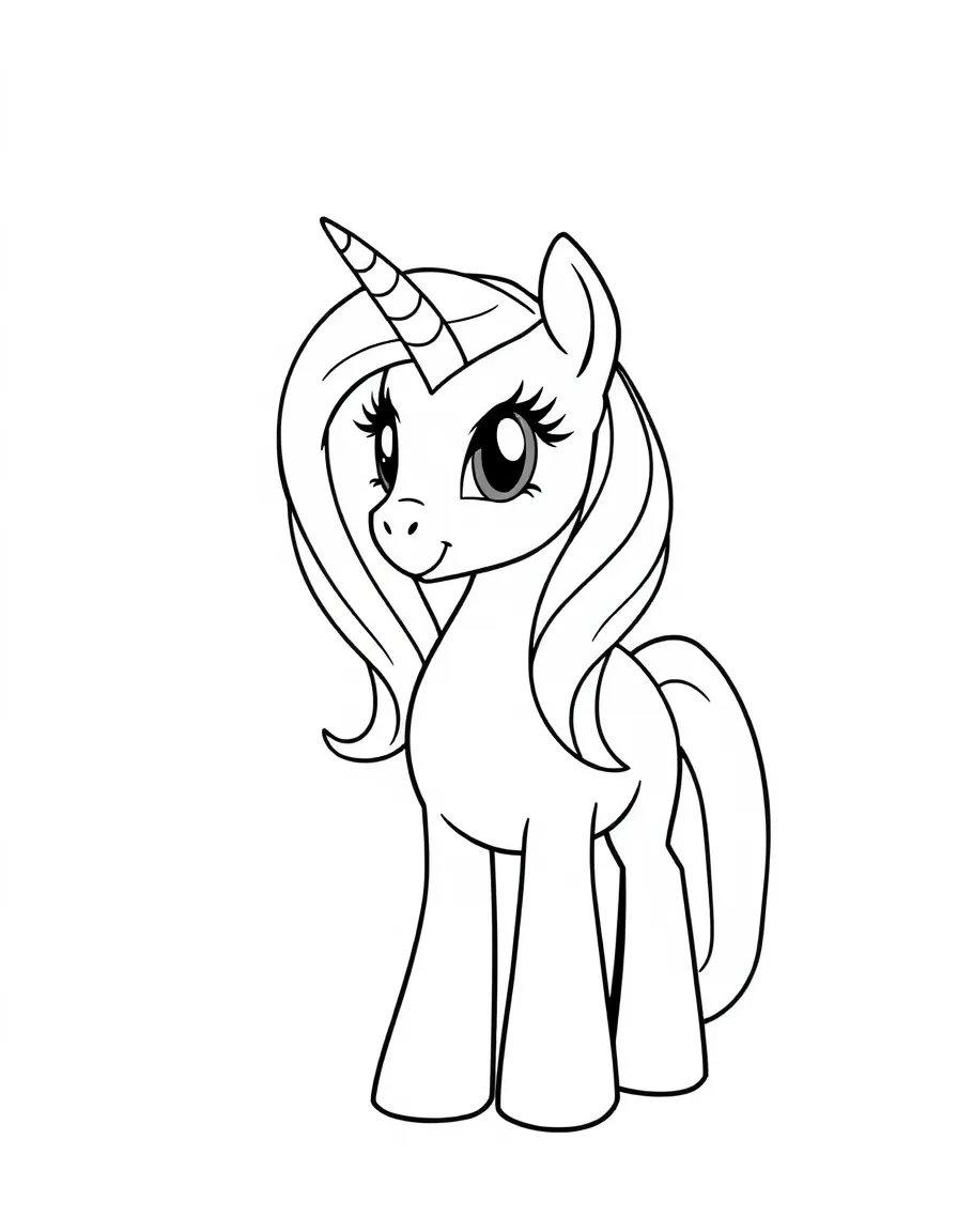A simple outline of Princess Celestia looking majestic.