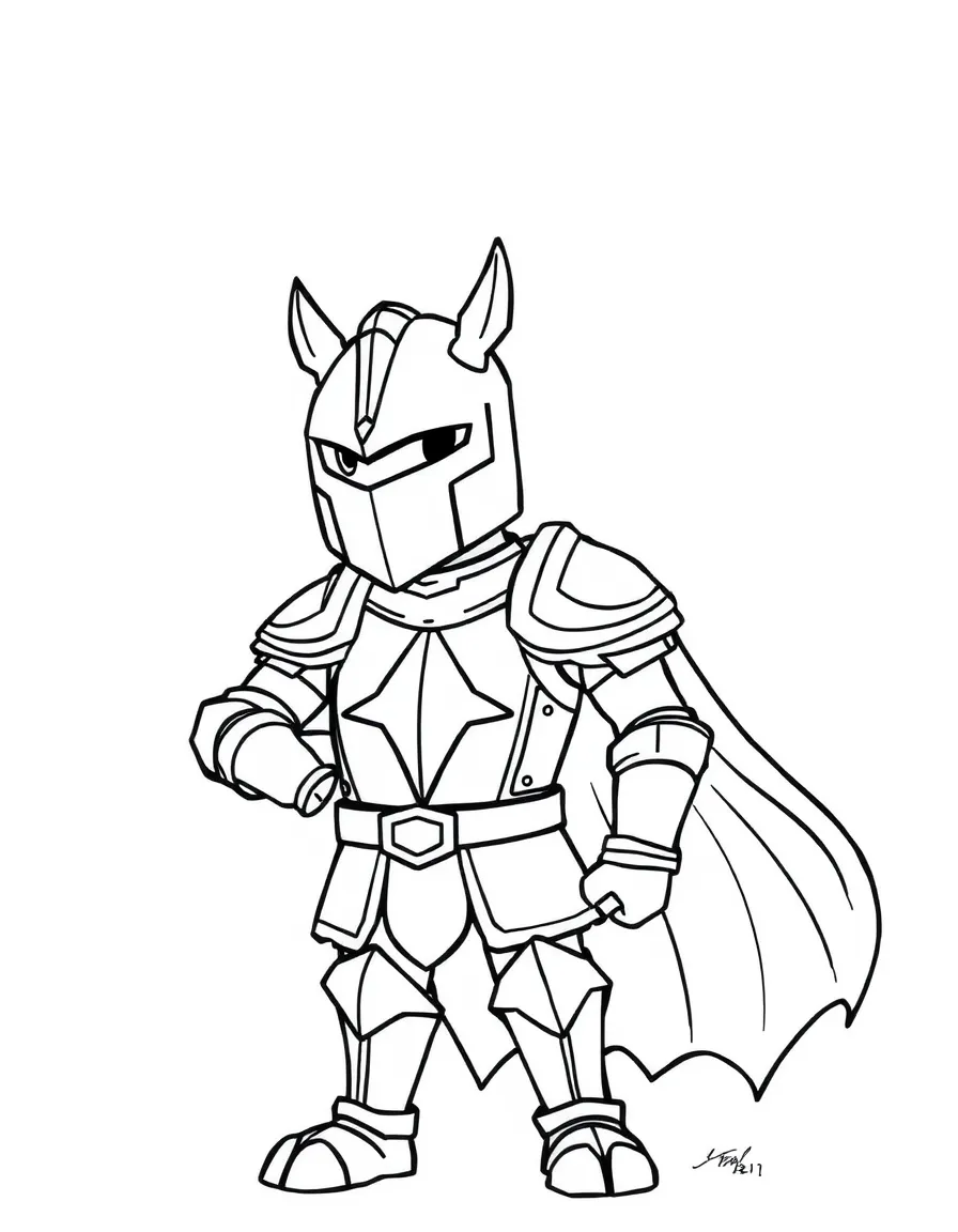 A simple outline of Shining Armor looking strong.