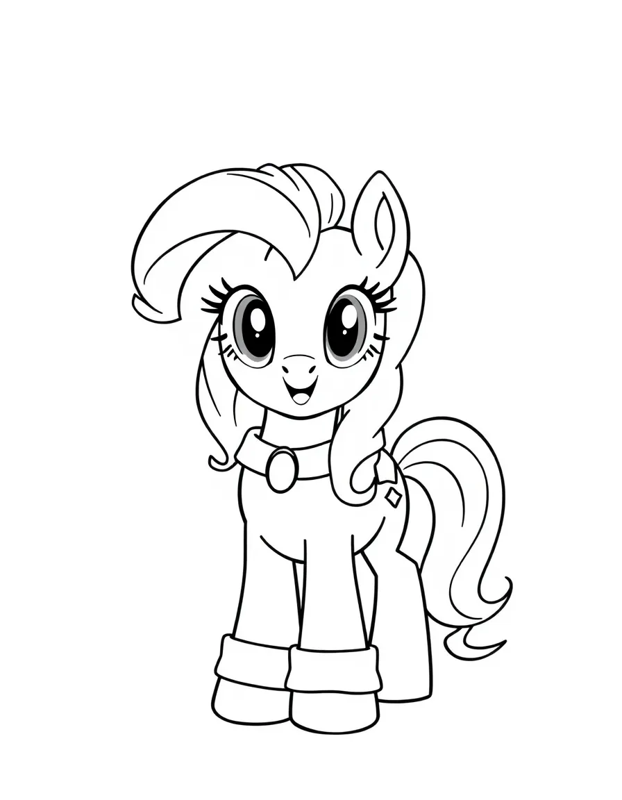 A simple outline of Pinkie Pie dressed up in a silly costume.