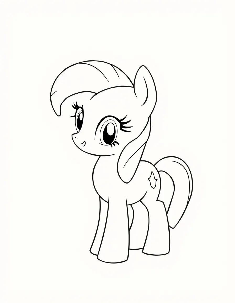 A simple outline of Fluttershy giving a gentle pat.