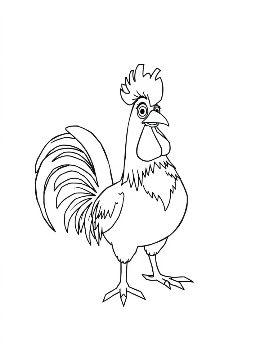 (characters in movie "Moana") Heihei the rooster.