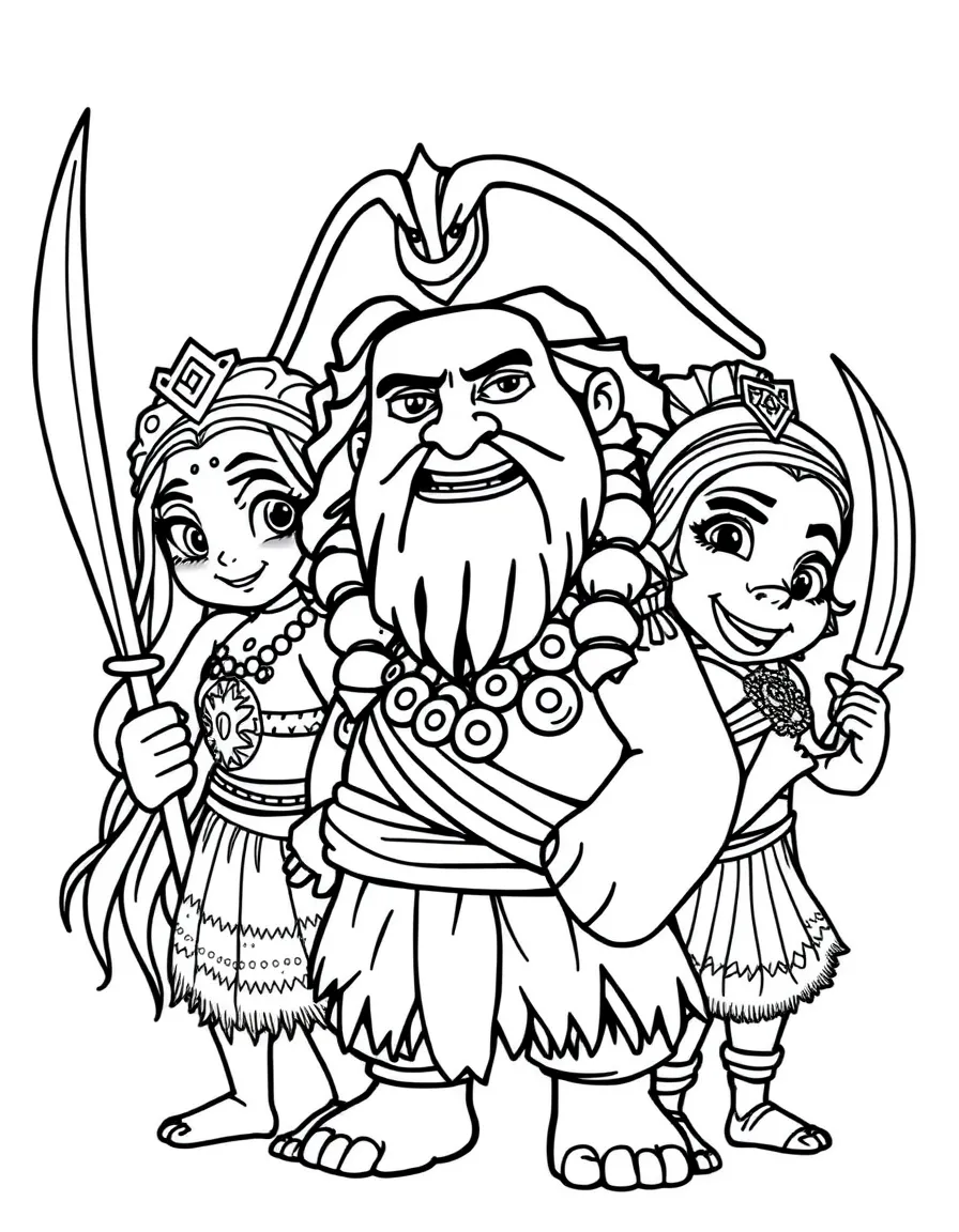 (characters in movie "Moana") Kakamora pirates.