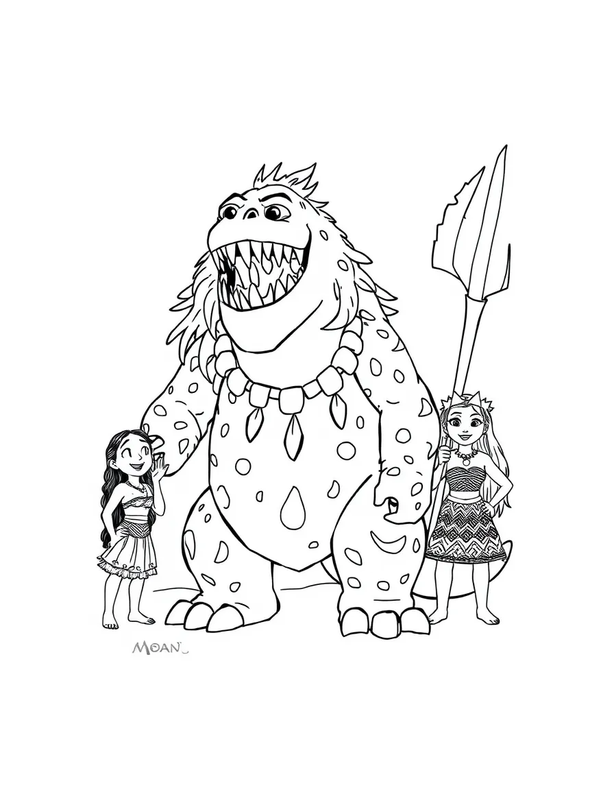 (characters in movie "Moana") Te Kā the lava monster.