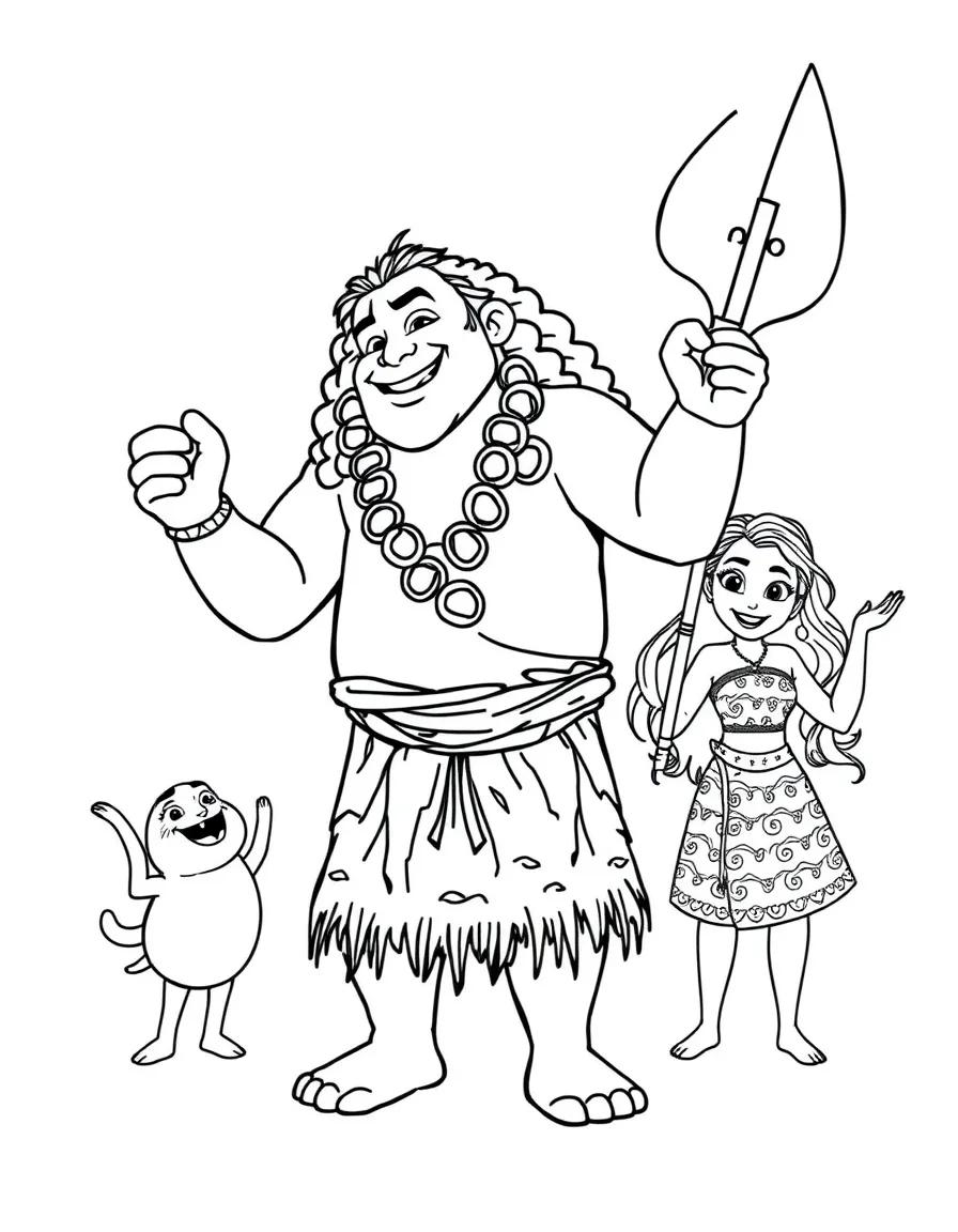 (characters in movie "Moana") Maui doing the "You're Welcome" dance.