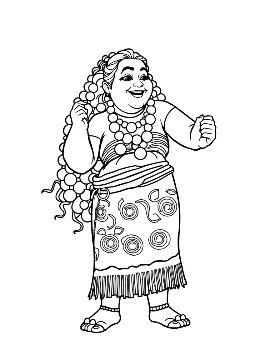 (characters in movie "Moana") Gramma Tala dancing.