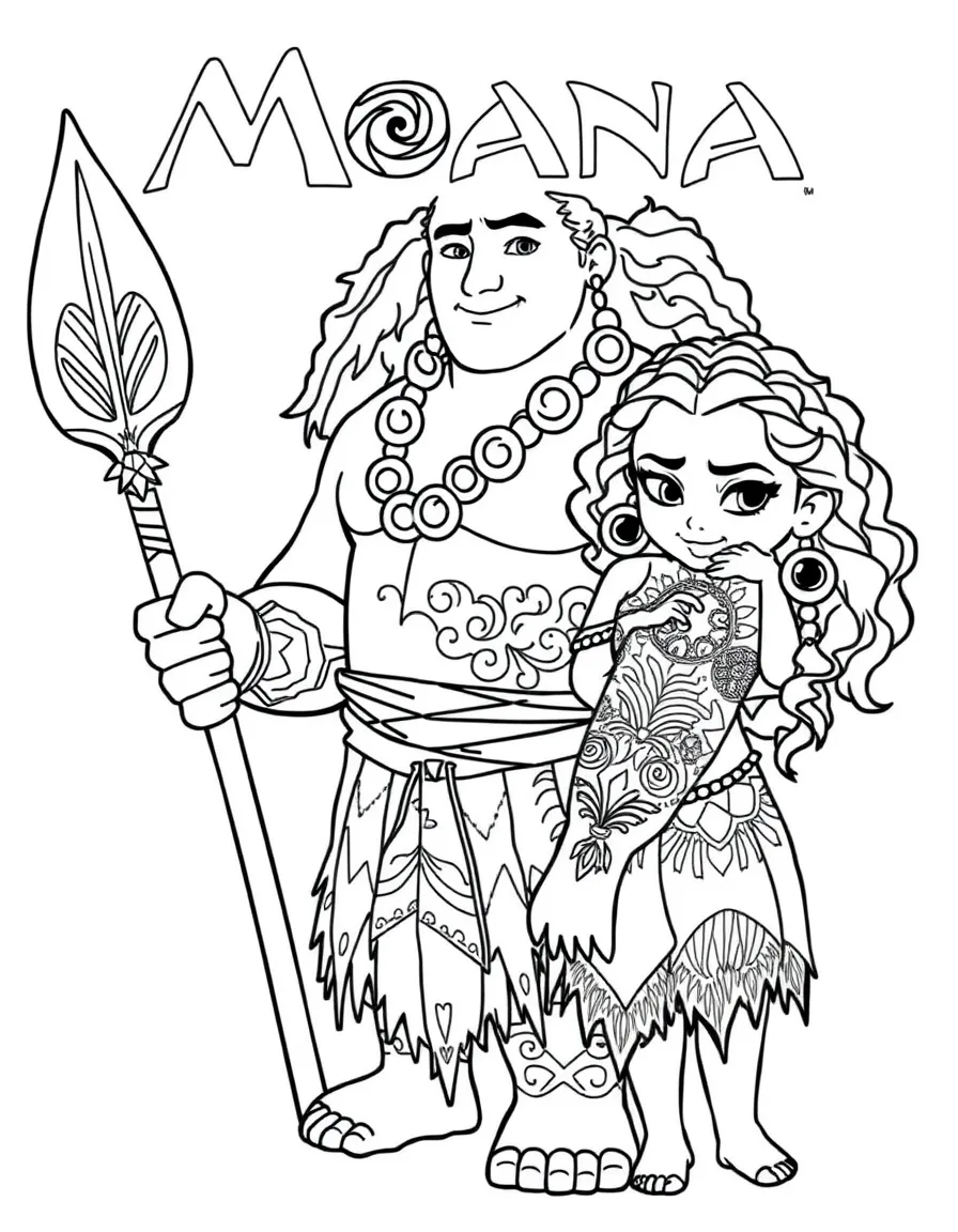 (characters in movie "Moana") Maui's magical tattoos.
