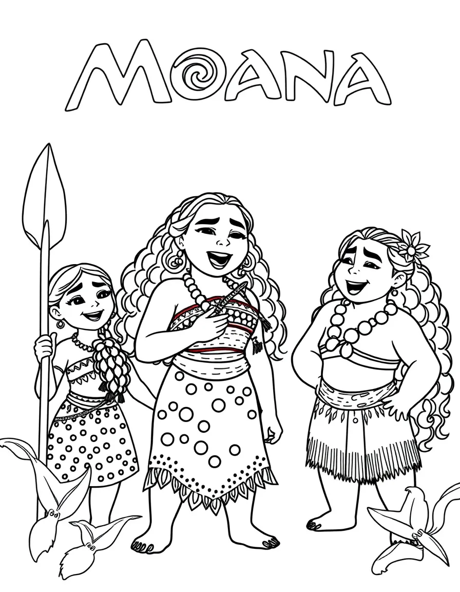 (characters in movie "Moana") Moana singing.