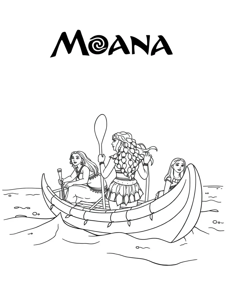 (characters in movie "Moana") The ancient wayfinding canoes.