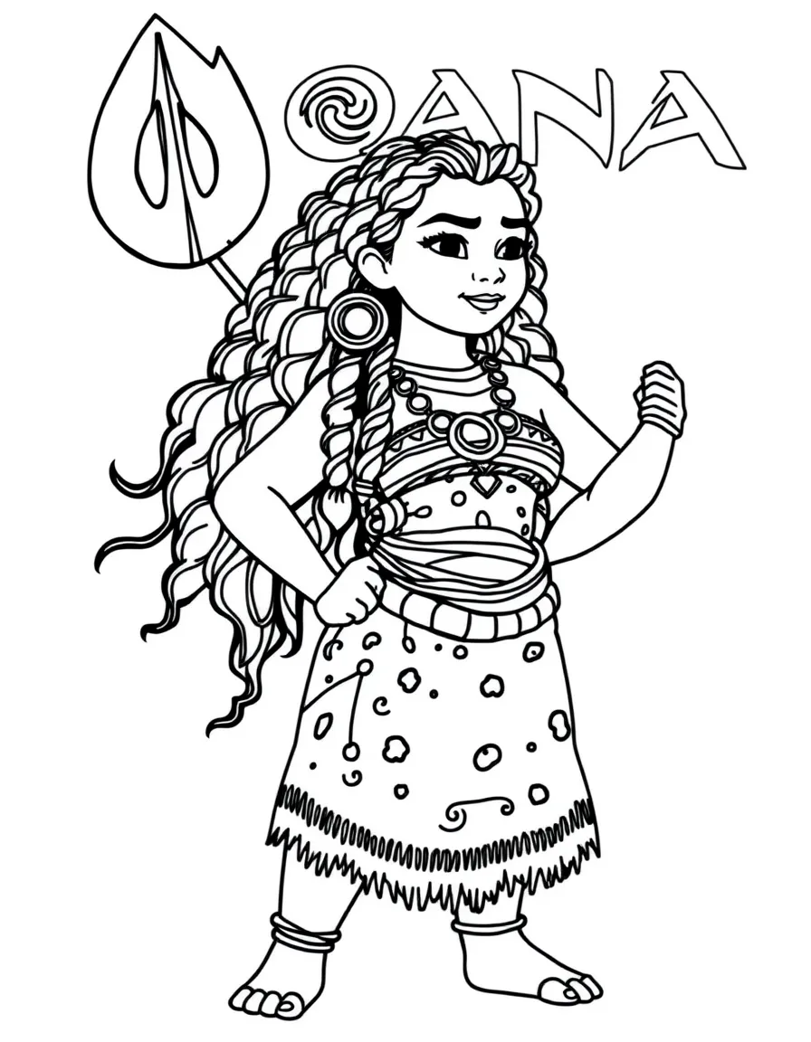 (characters in movie "Moana") Moana as a leader.