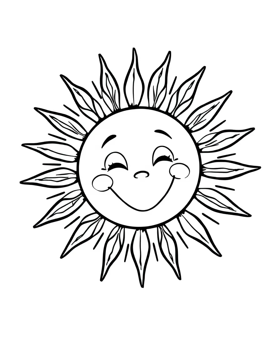 A happy sun smiling brightly.
