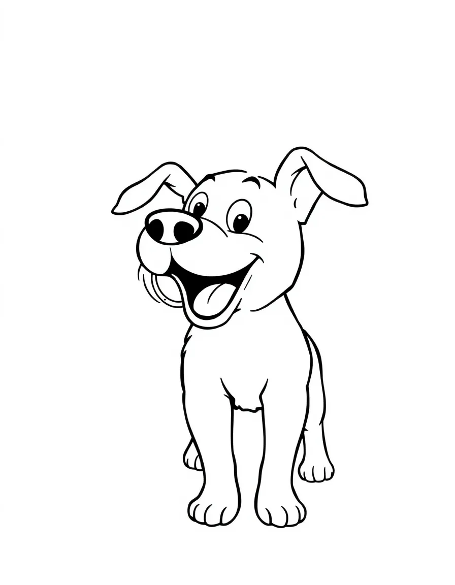An excited dog wagging its tail.