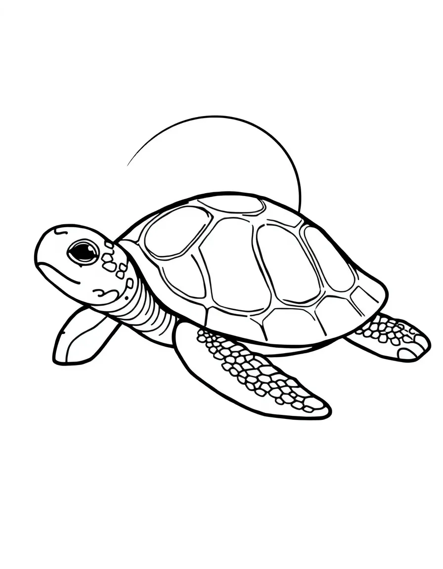 A calm turtle sunbathing.