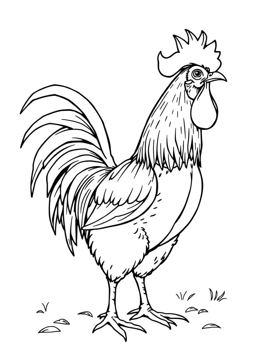 A proud rooster crowing.