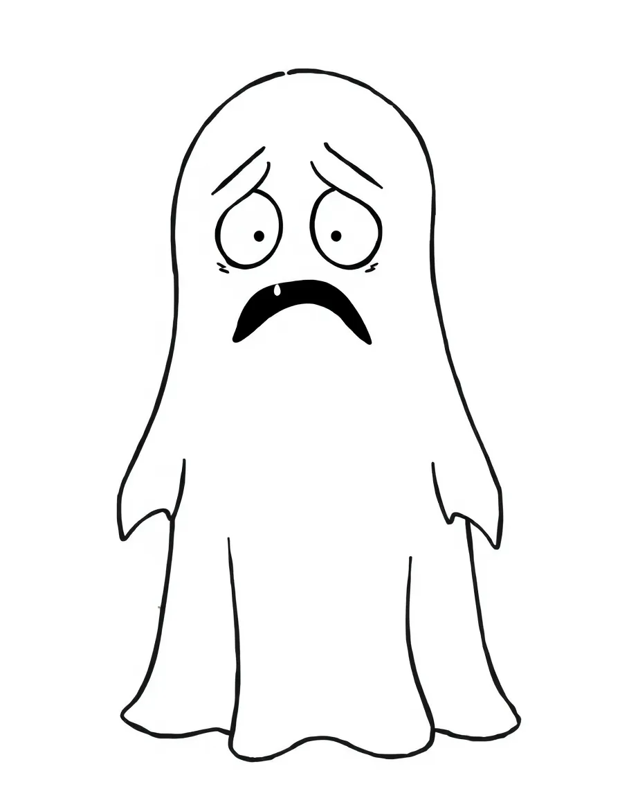 A worried ghost looking transparent.