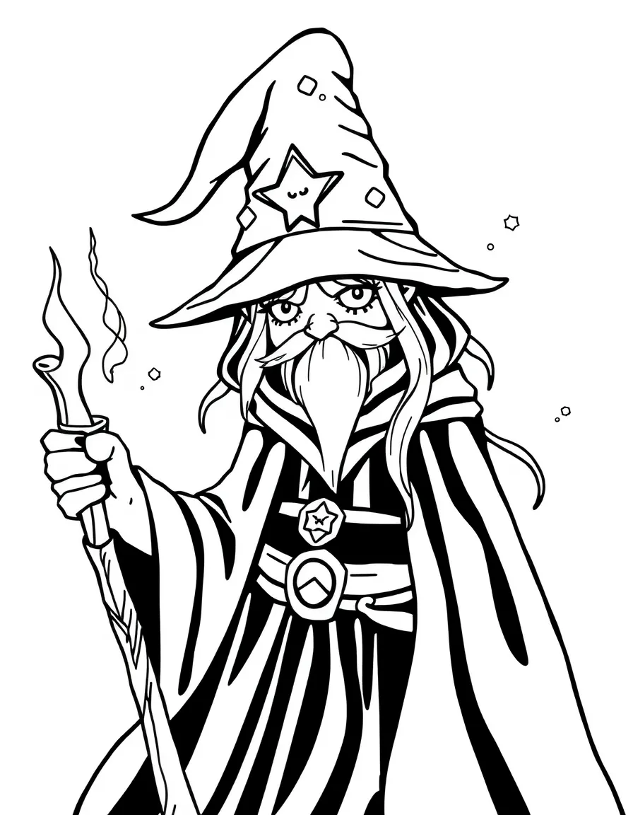 A shy wizard hiding spells.