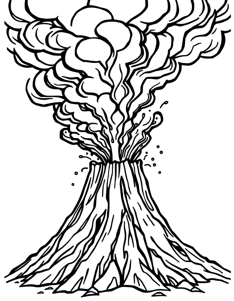 An angry volcano erupting.