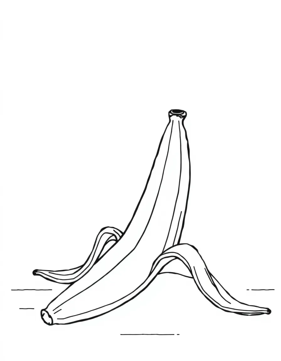A laughing banana peel on the floor.