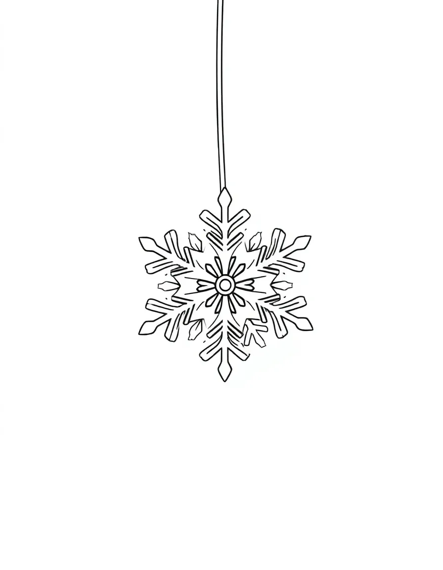 A calm snowflake falling.