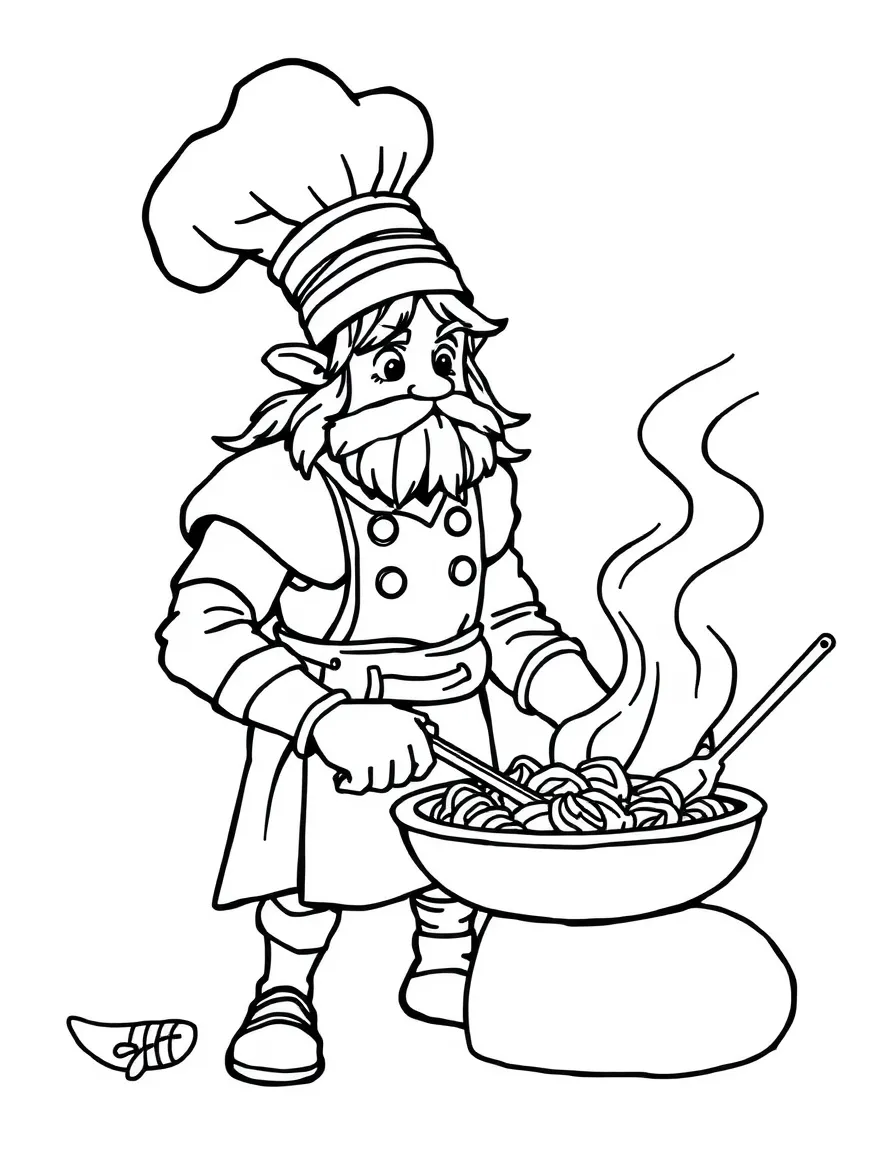 A brave chef cooking a meal.