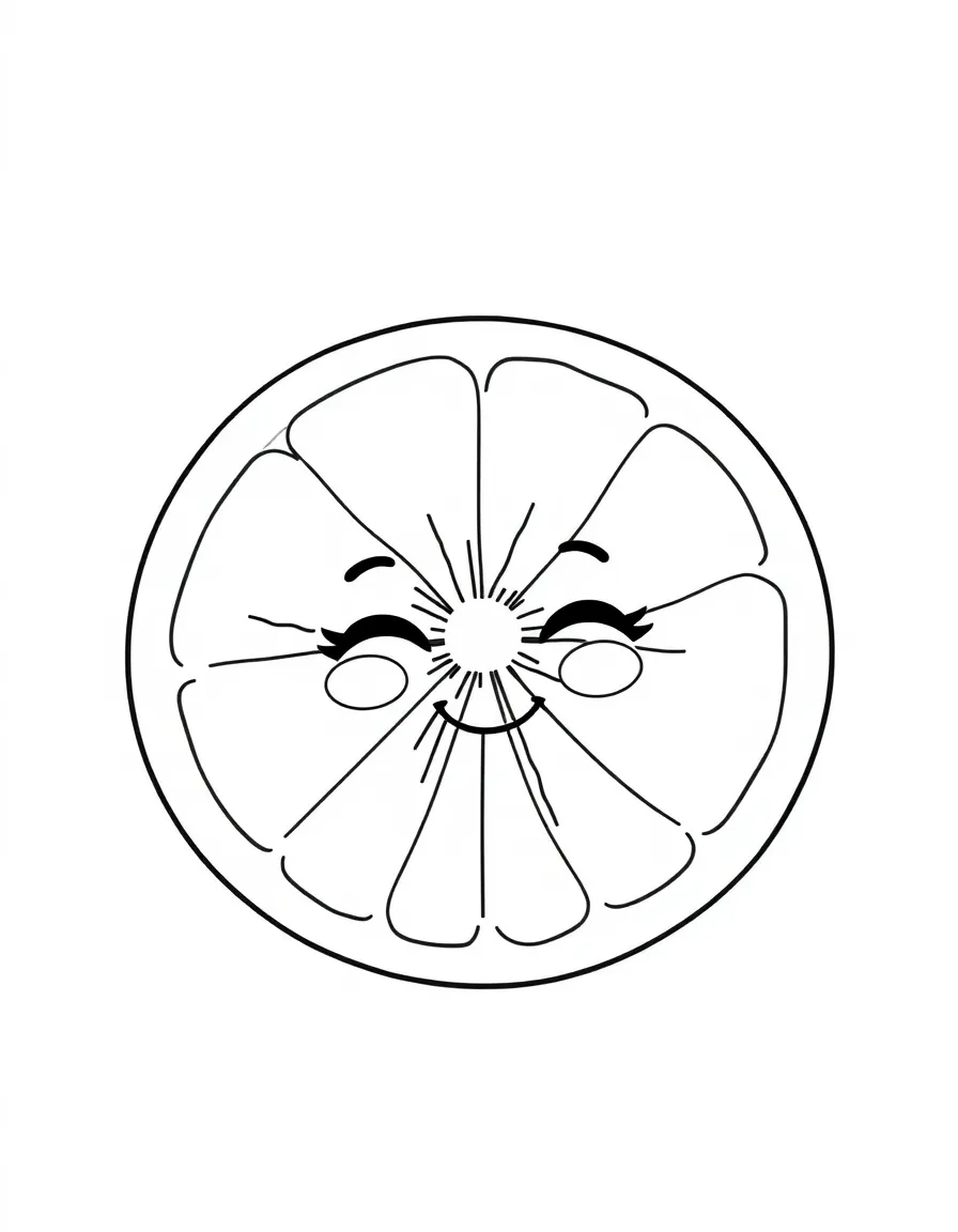 A calm orange slice smiling.