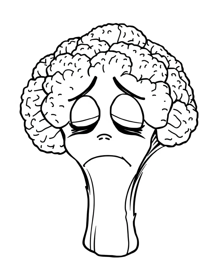 A bored broccoli sighing.