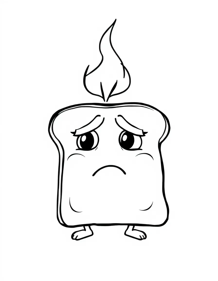 A worried toast burning slightly.