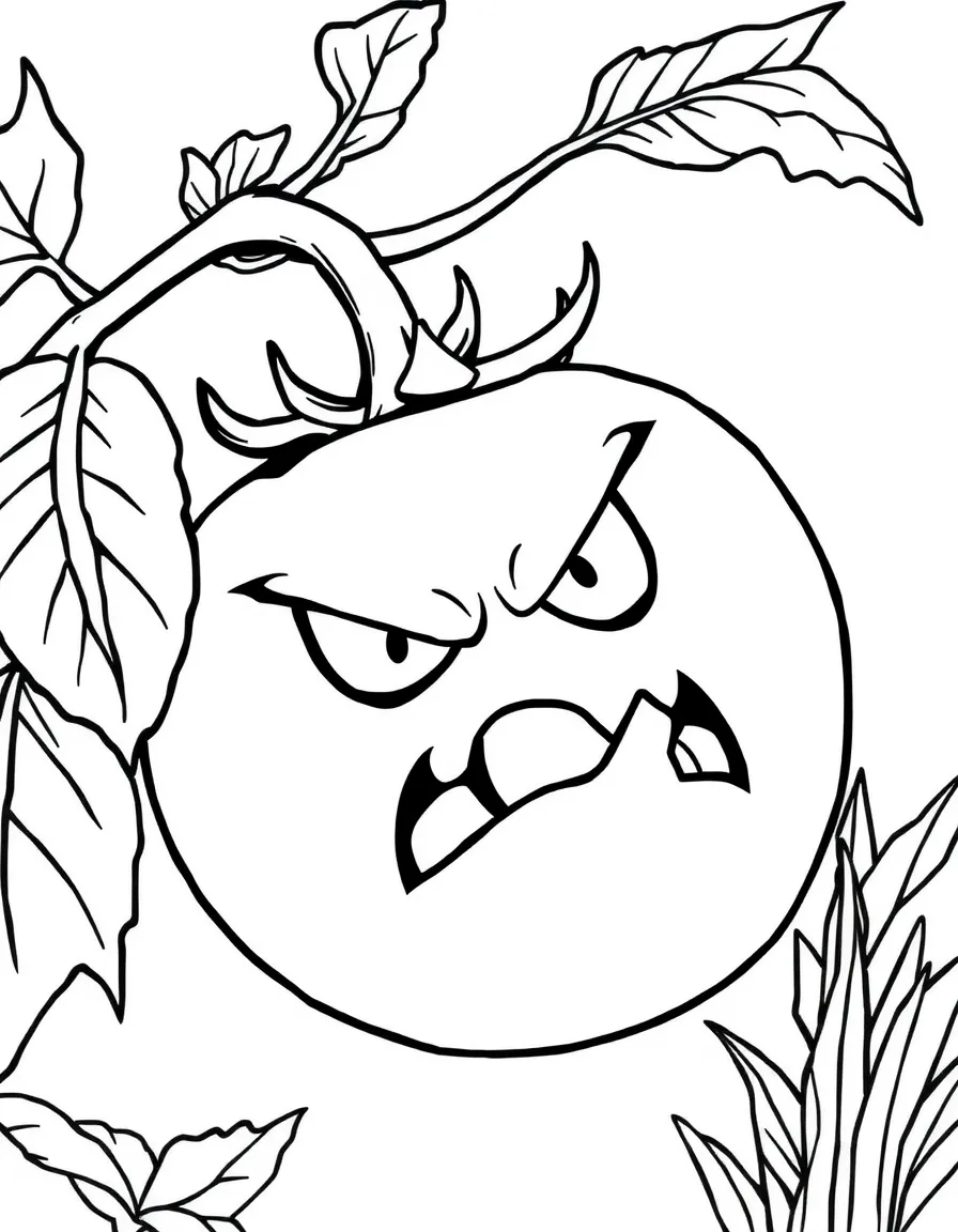 An angry tomato turning red.
