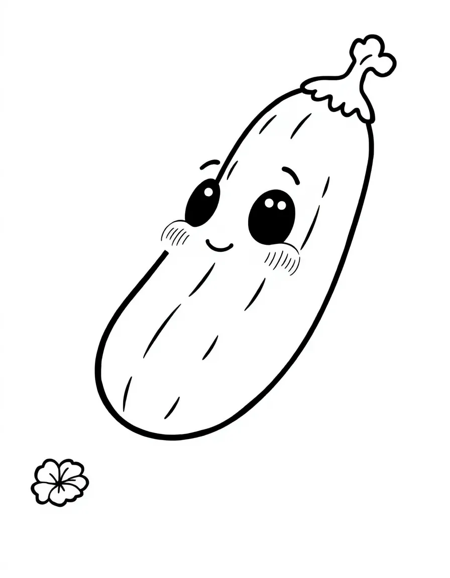 A calm cucumber chilling out.
