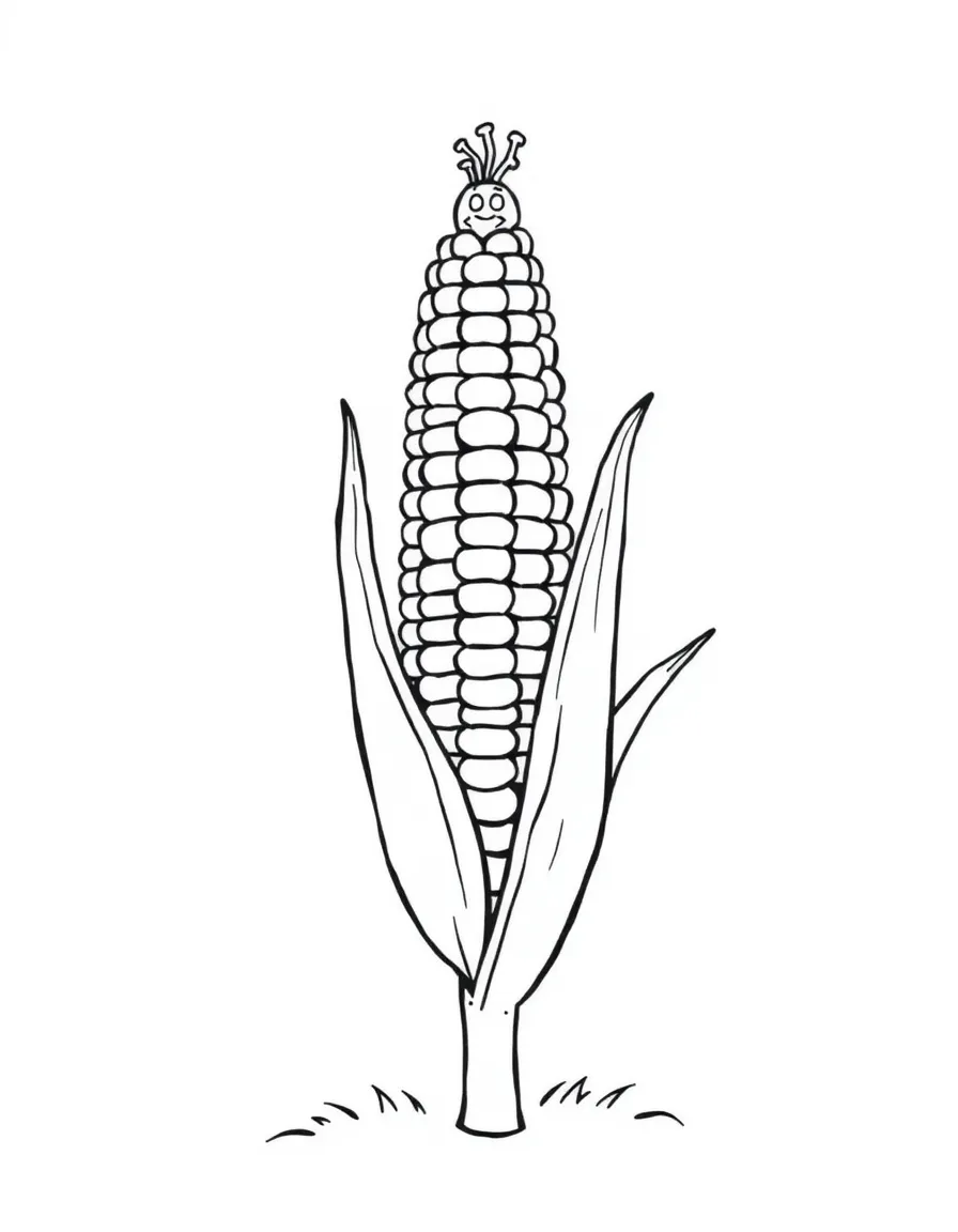 A proud corn on the cob standing tall.