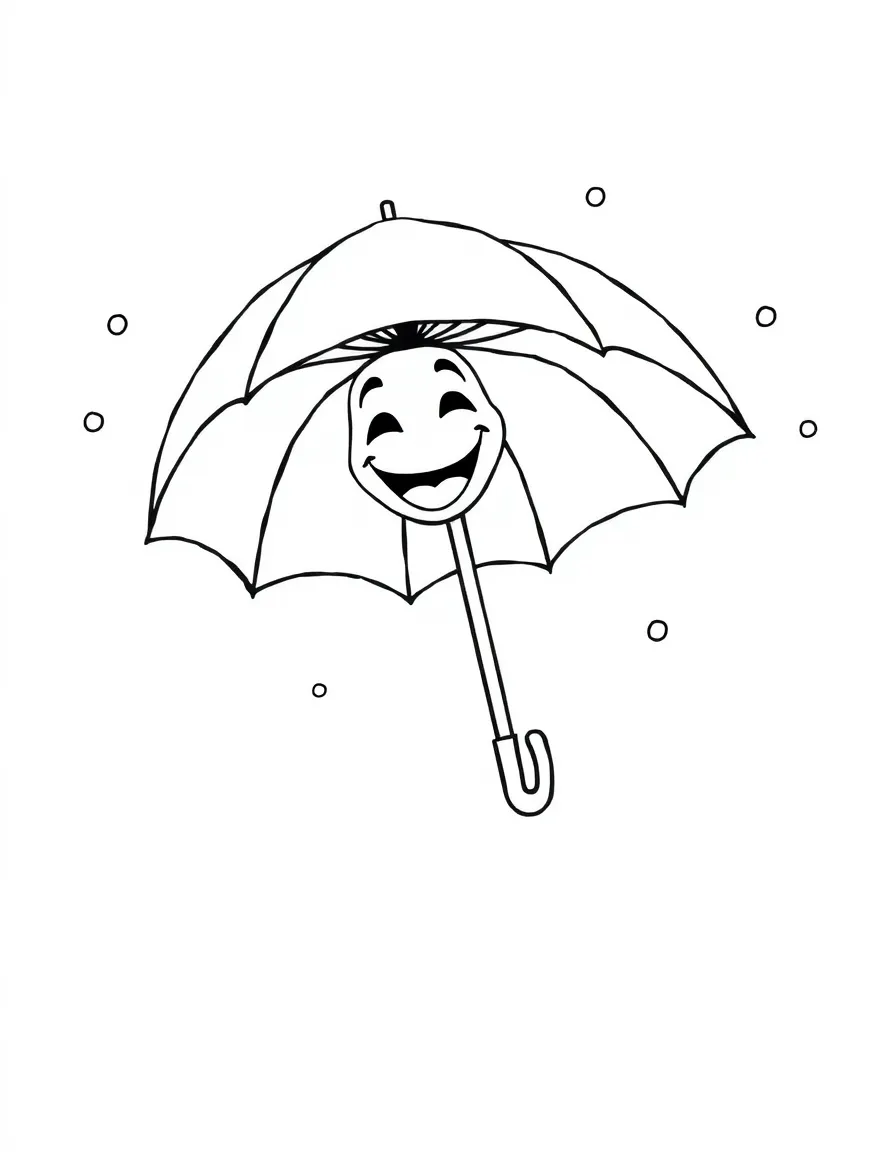 A laughing umbrella in the wind.