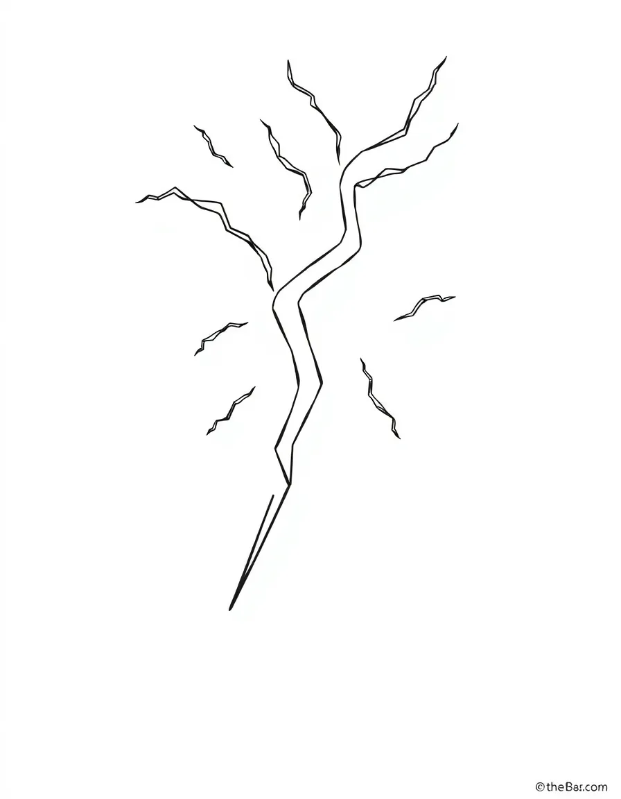 A surprised lightning bolt striking.