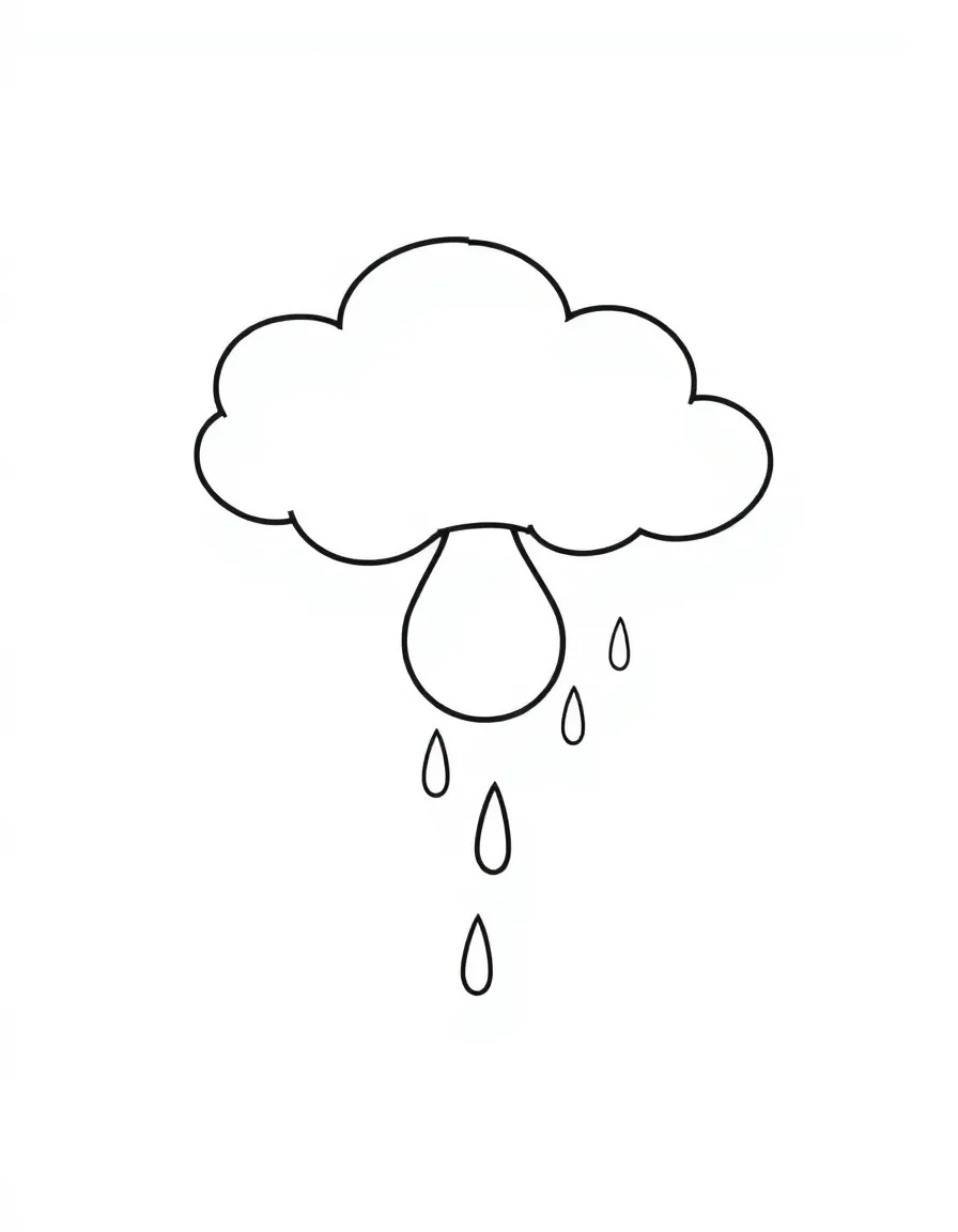 A shy raindrop hiding in a cloud.