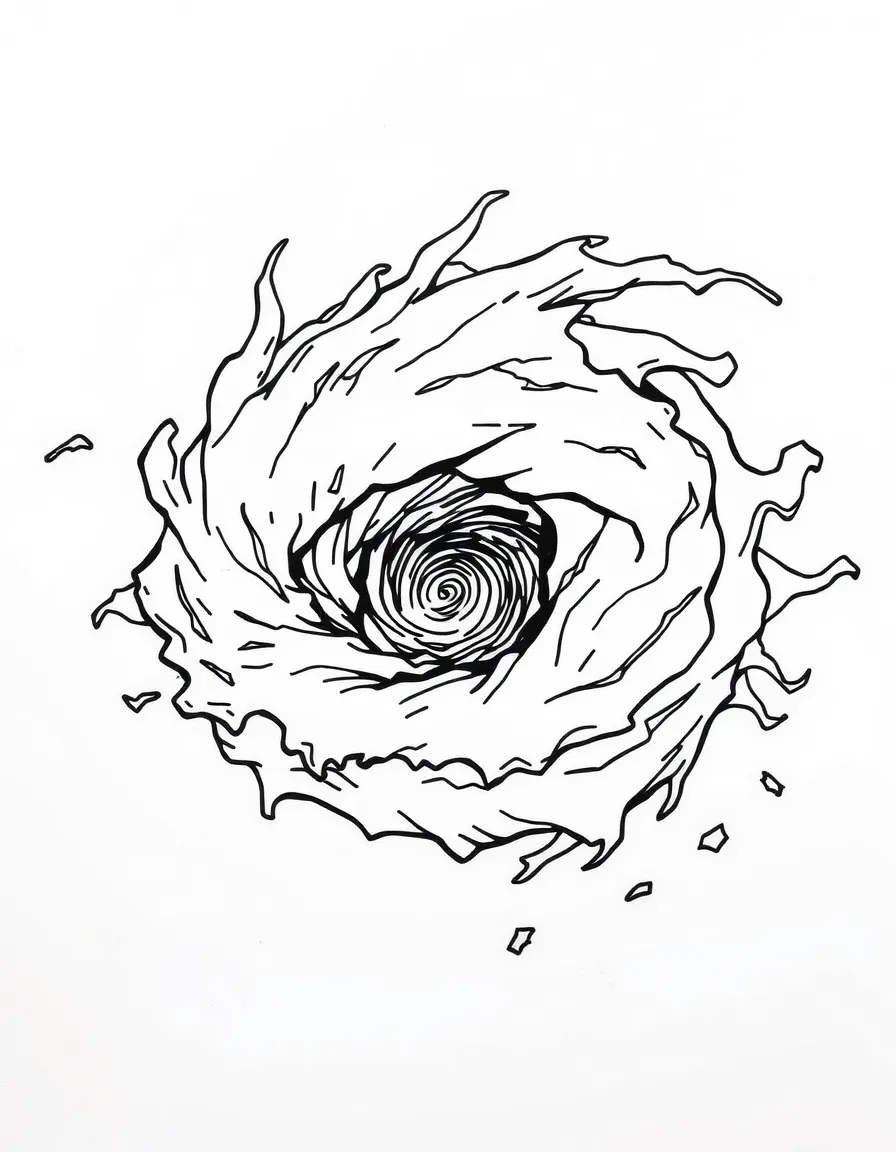 An angry hurricane swirling.